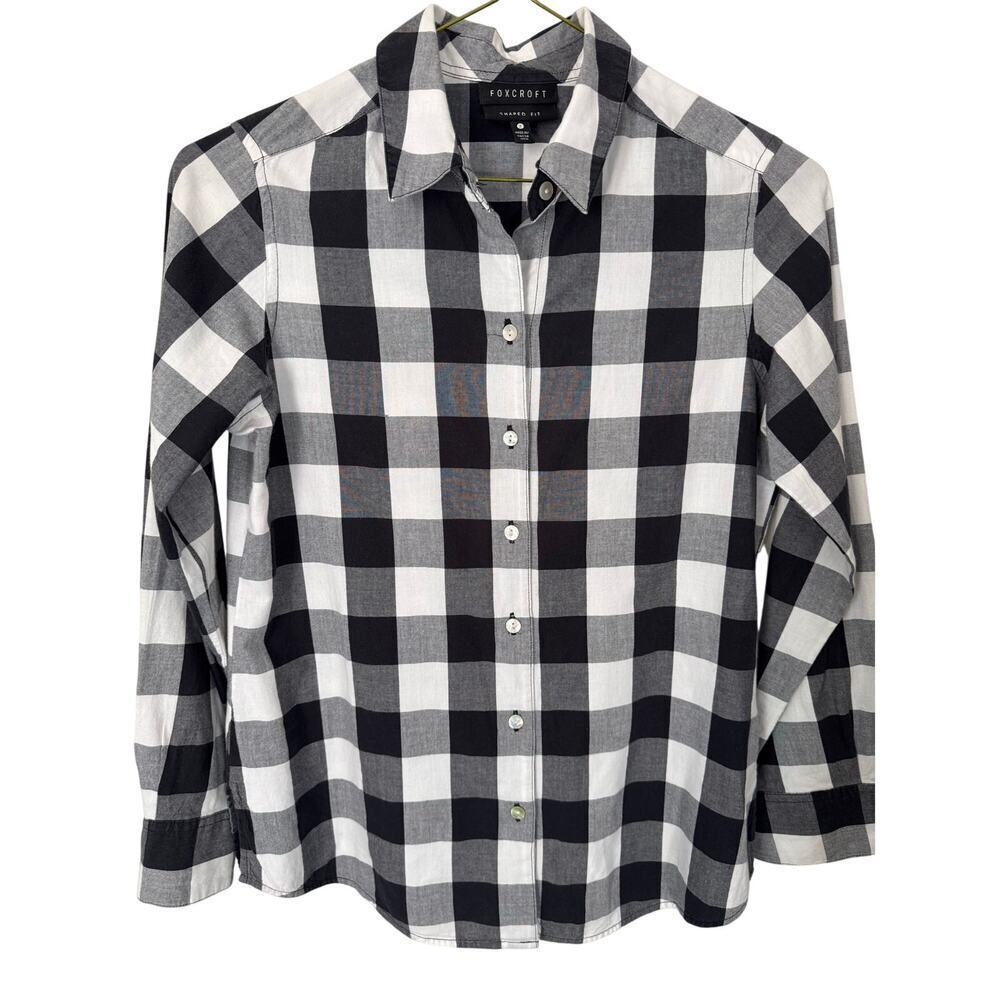 Fox Croft by Nordstrom, B&‎ W buffalo checkered pattern button down shirt